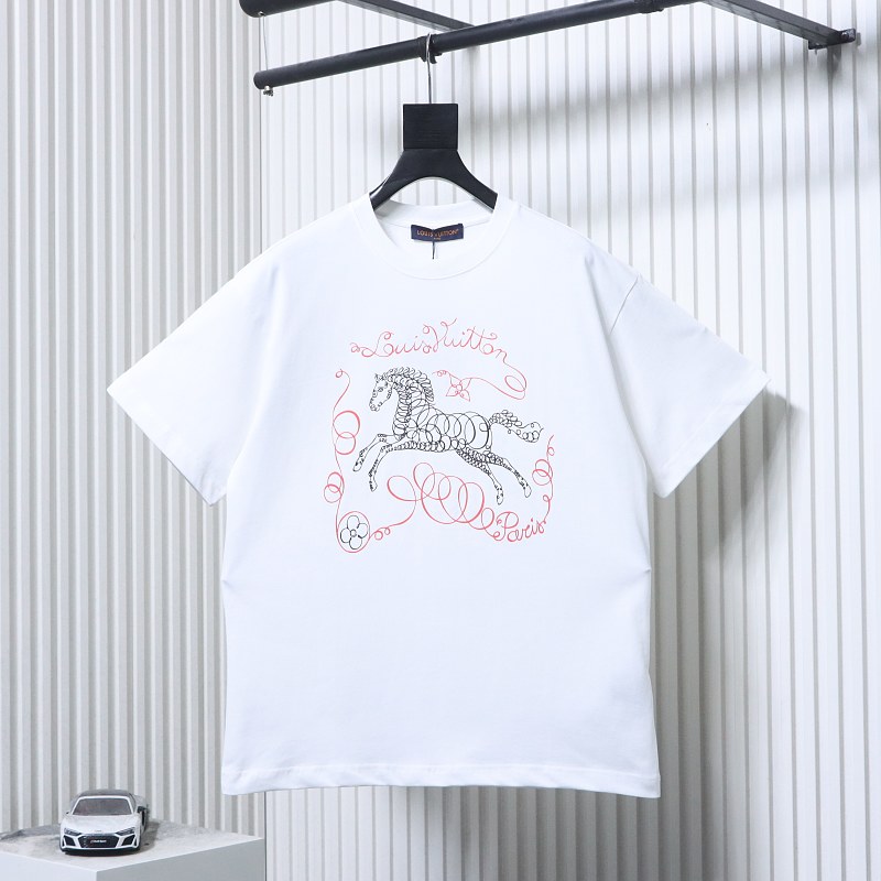 LOUIS VUITTON Print Line Short Sleeve T-Shirt