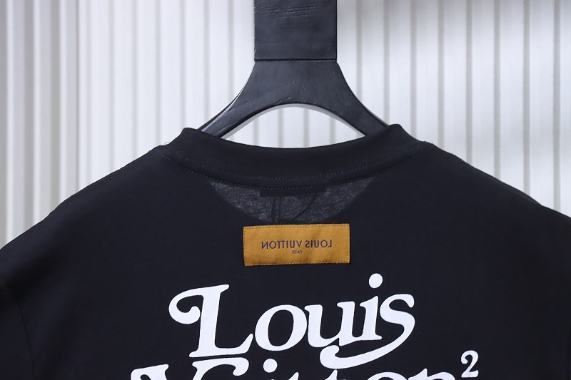LOUIS VUITTON Print Logo Black Short Sleeve T-Shirt