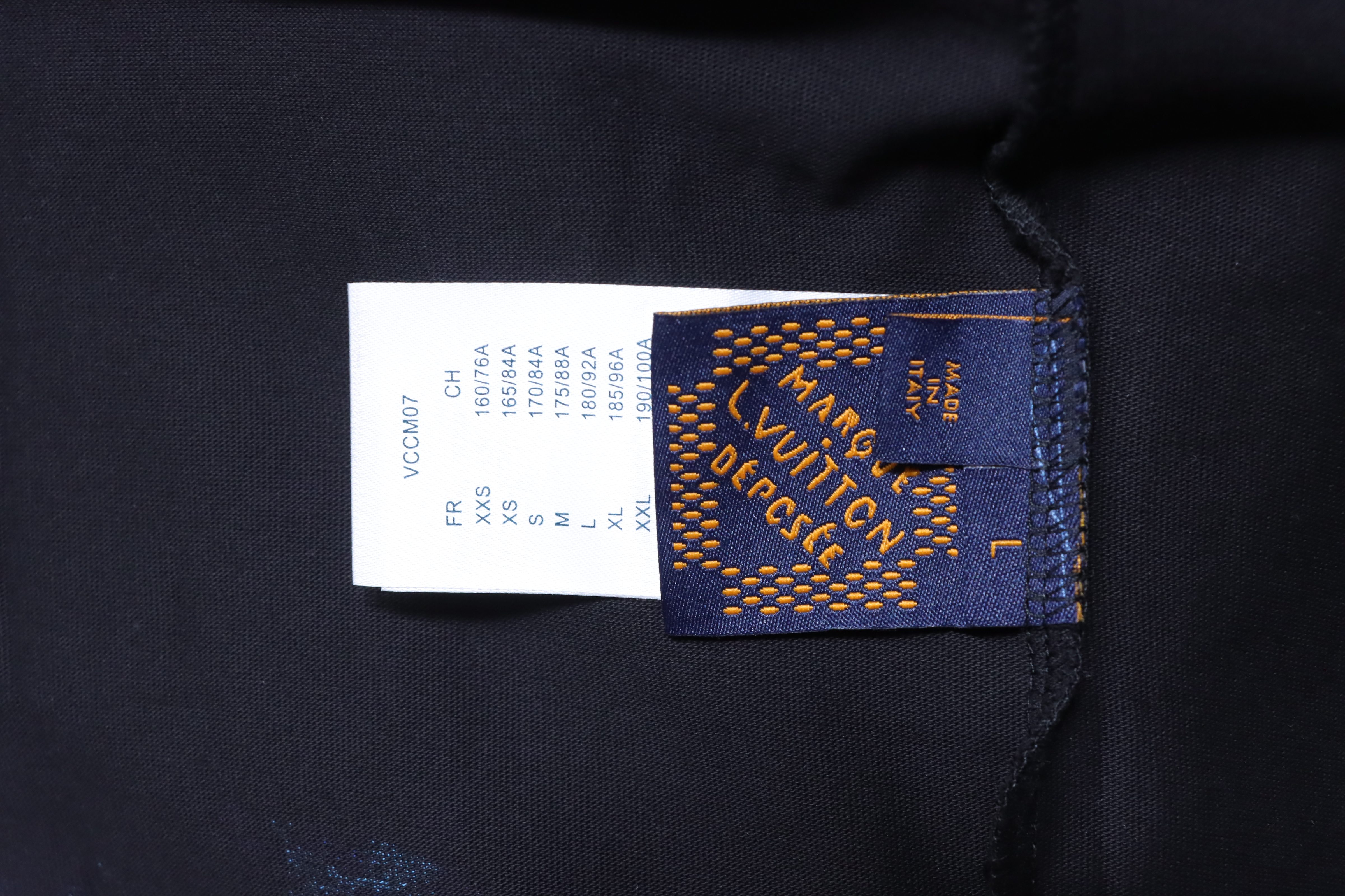 LOUIS VUITTON Print Logo Black Short Sleeve T-Shirt