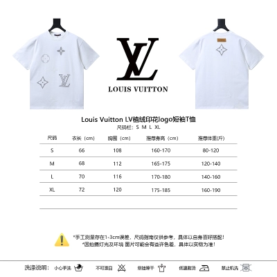 LOUIS VUITTON Print Logo Black White Short Sleeve T-Shirt 02