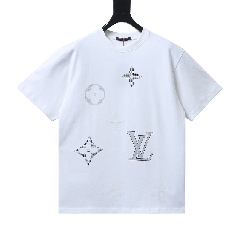 LOUIS VUITTON Print Logo Black White Short Sleeve T-Shirt