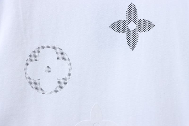 LOUIS VUITTON Print Logo Black White Short Sleeve T-Shirt
