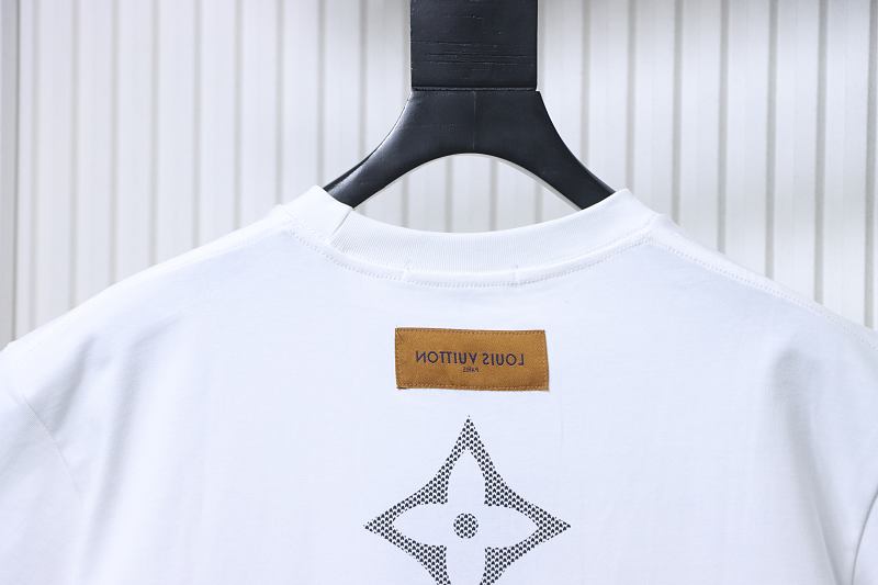 LOUIS VUITTON Print Logo Black White Short Sleeve T-Shirt