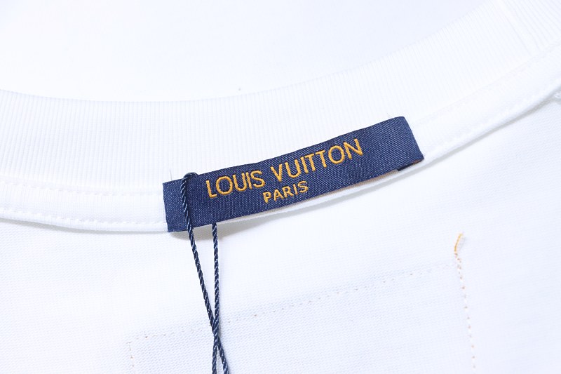 LOUIS VUITTON Print Logo Black White Short Sleeve T-Shirt