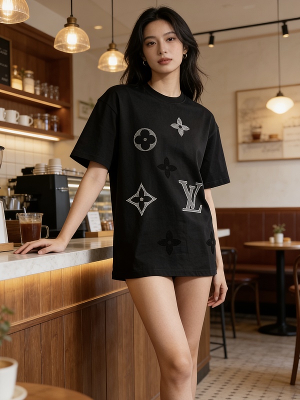 LOUIS VUITTON Print Logo Short Sleeve T-Shirt Style 2