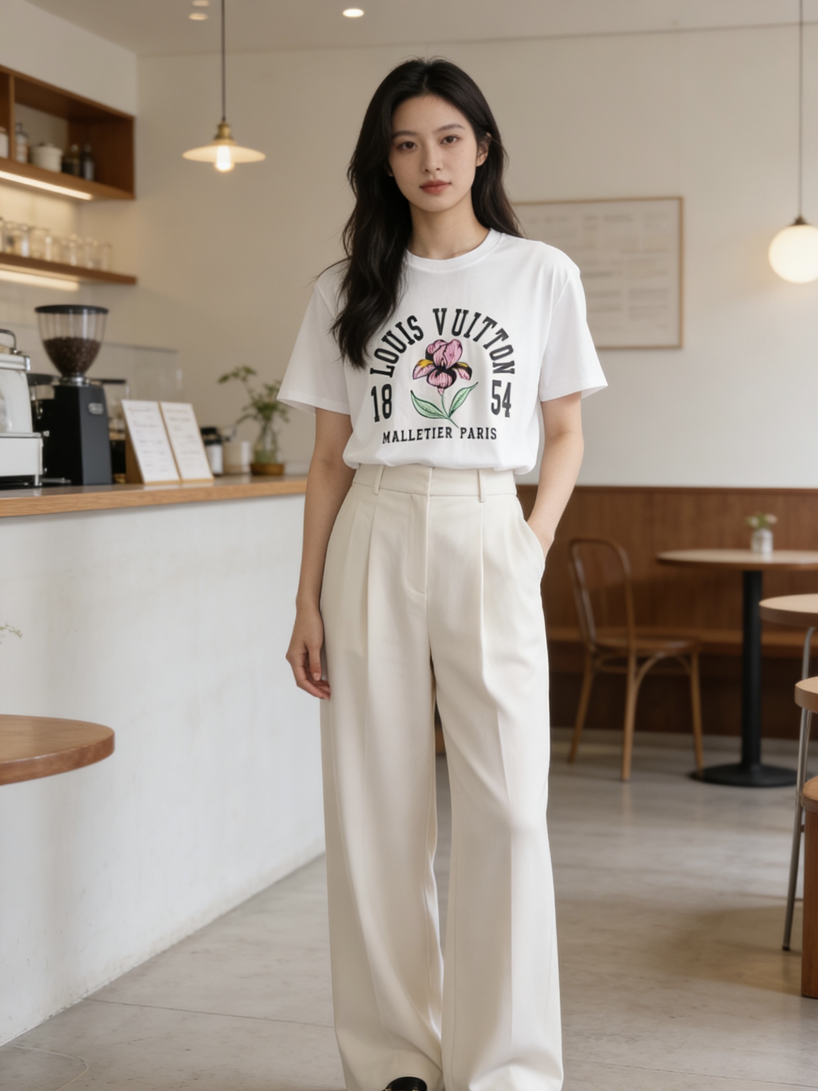 LOUIS VUITTON Print Short Sleeve T-Shirt Style 1