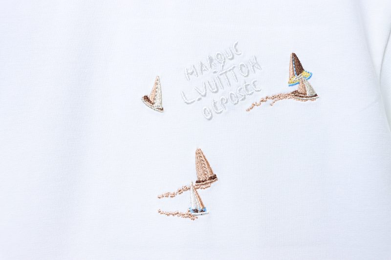 LOUIS VUITTON Sailing Logo Embroidery Short Sleeve T-Shirt Style 4