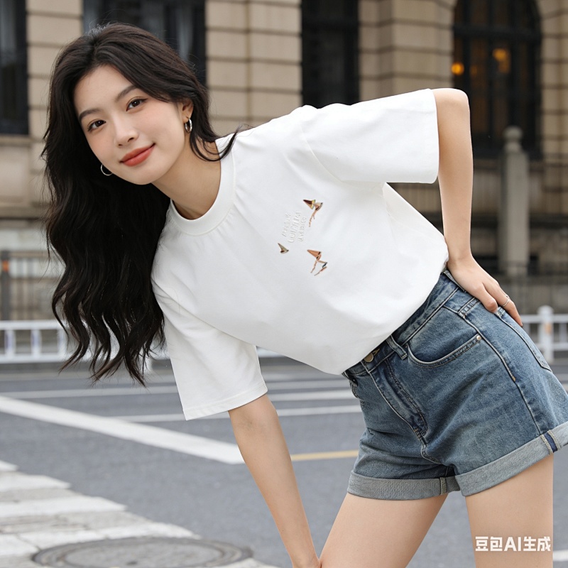 LOUIS VUITTON Sailing Logo Embroidery Short Sleeve T-Shirt Style 4