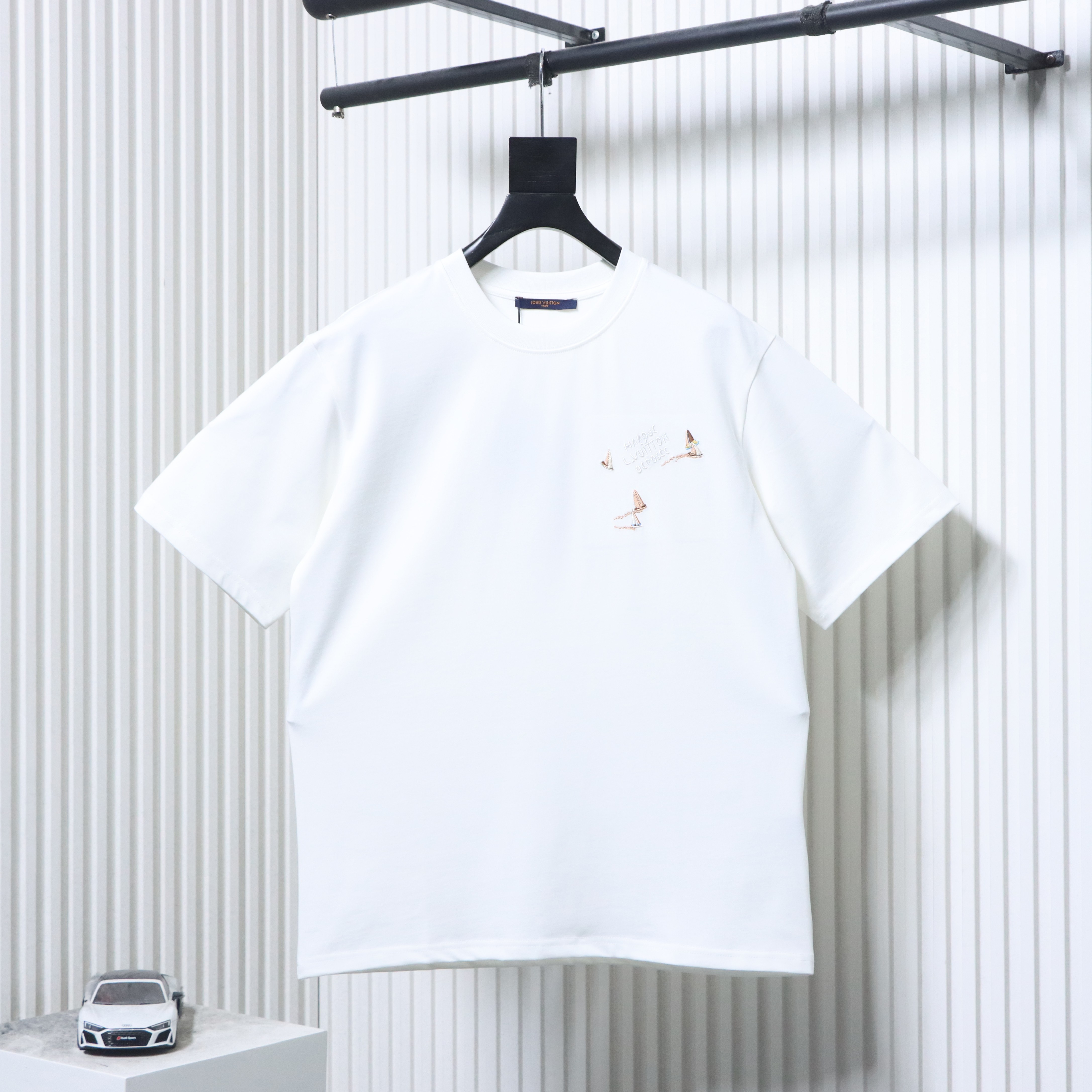LOUIS VUITTON Sailing Logo Embroidery Short Sleeve T-Shirt Style 4