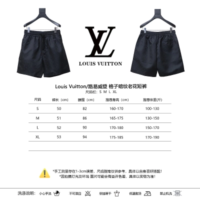 LOUIS VUITTON Tonal Pattern Monogram Check Pattern Shorts 02
