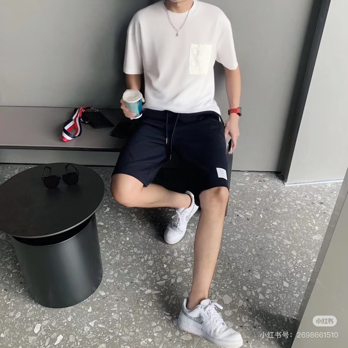 LOUIS VUITTON Tonal Pattern Monogram Short Sleeve T-Shirt