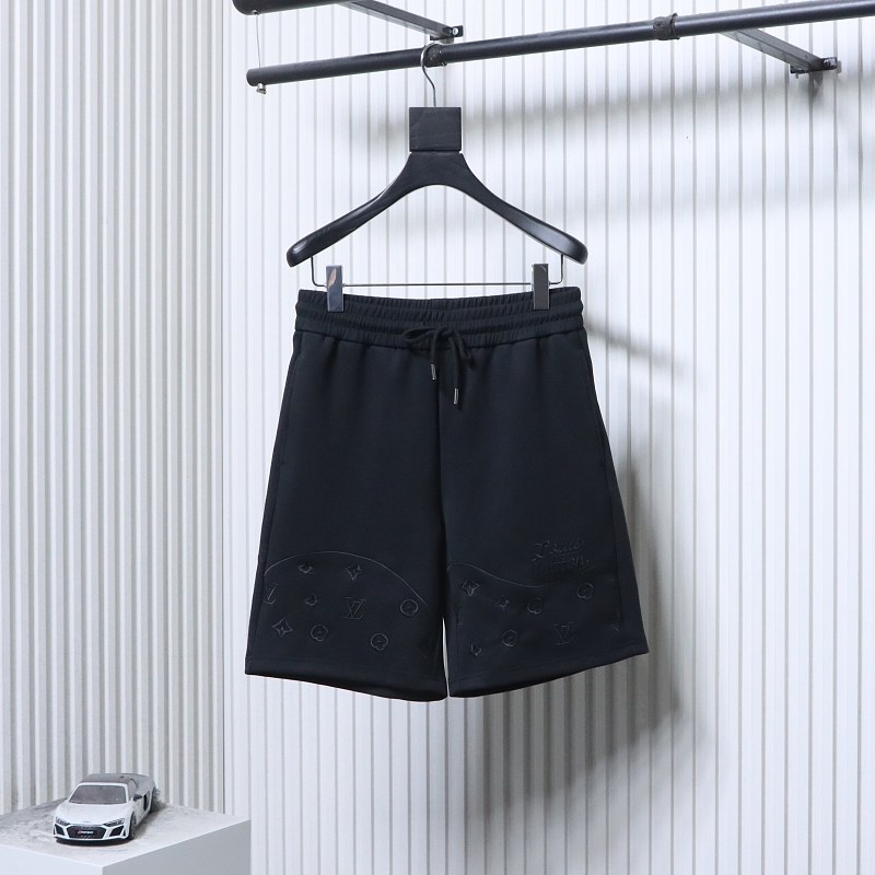 LOUIS VUITTON Tonal Pattern Partial Monogram Hem Embroidery Shorts