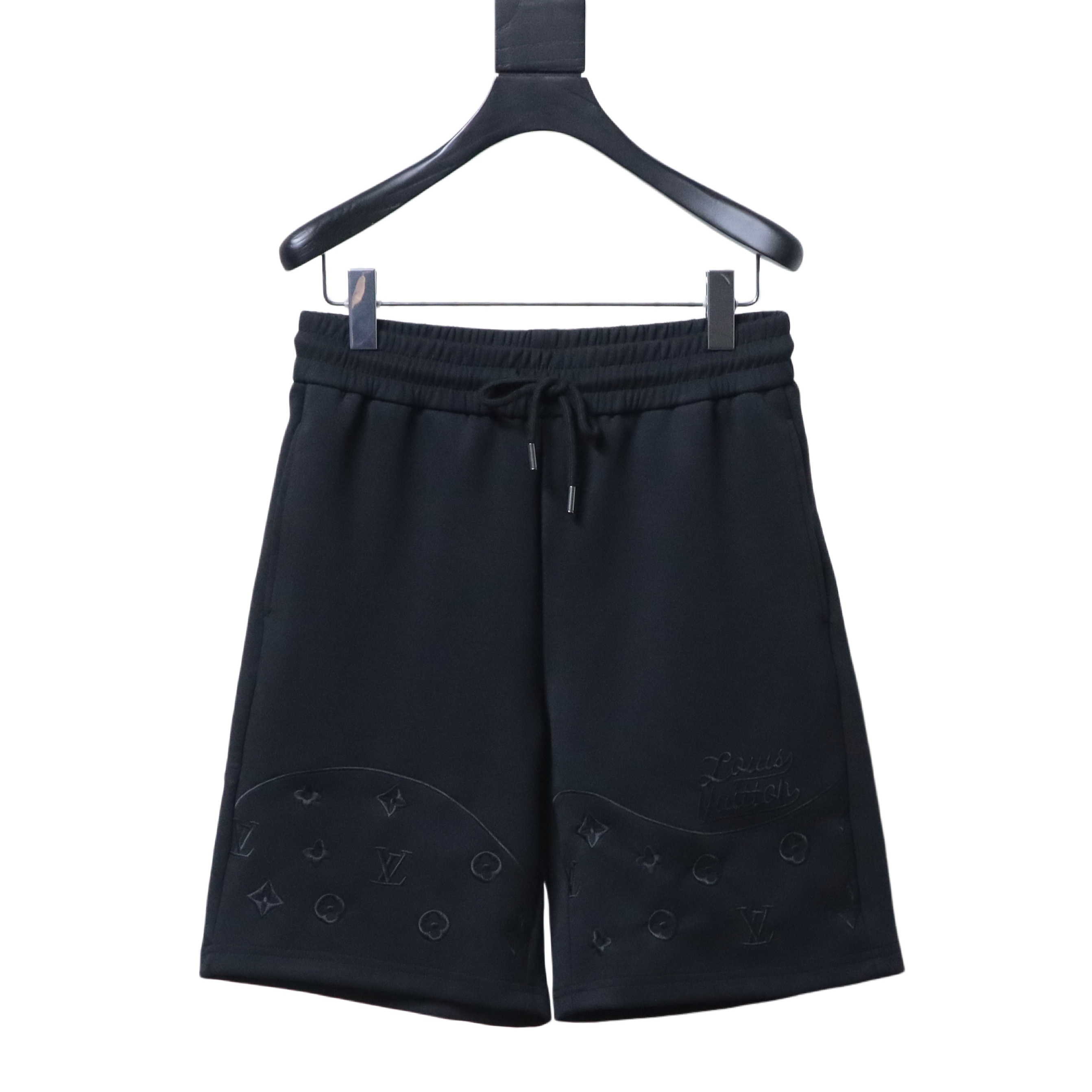 LOUIS VUITTON Tonal Pattern Partial Monogram Hem Embroidery Shorts
