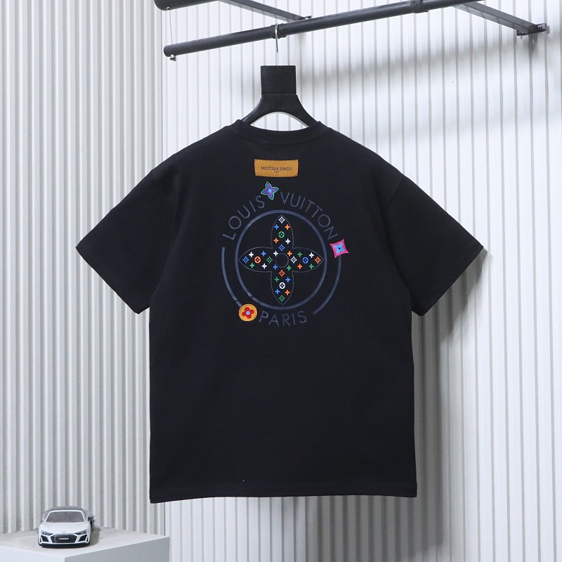 LOUIS VUITTON Triple Flower Embroidery Logo Short Sleeve T-Shirt Style 2