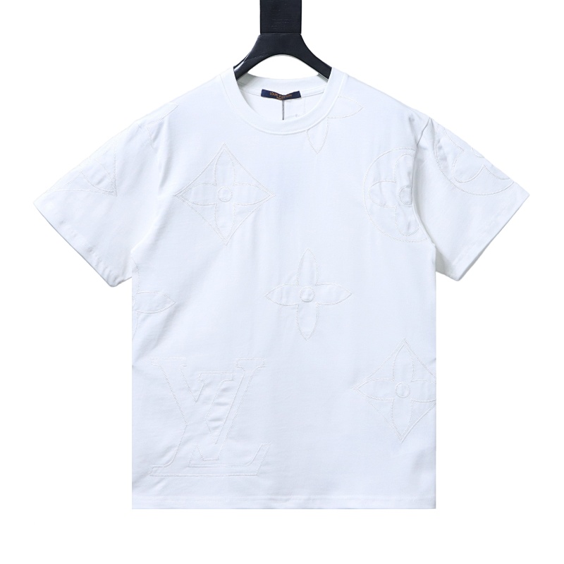 LOUIS VUITTON Triple Flower Embroidery Logo Short Sleeve T-Shirt Style 4