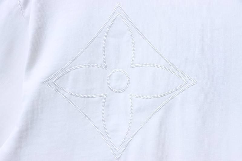 LOUIS VUITTON Triple Flower Embroidery Logo Short Sleeve T-Shirt Style 4