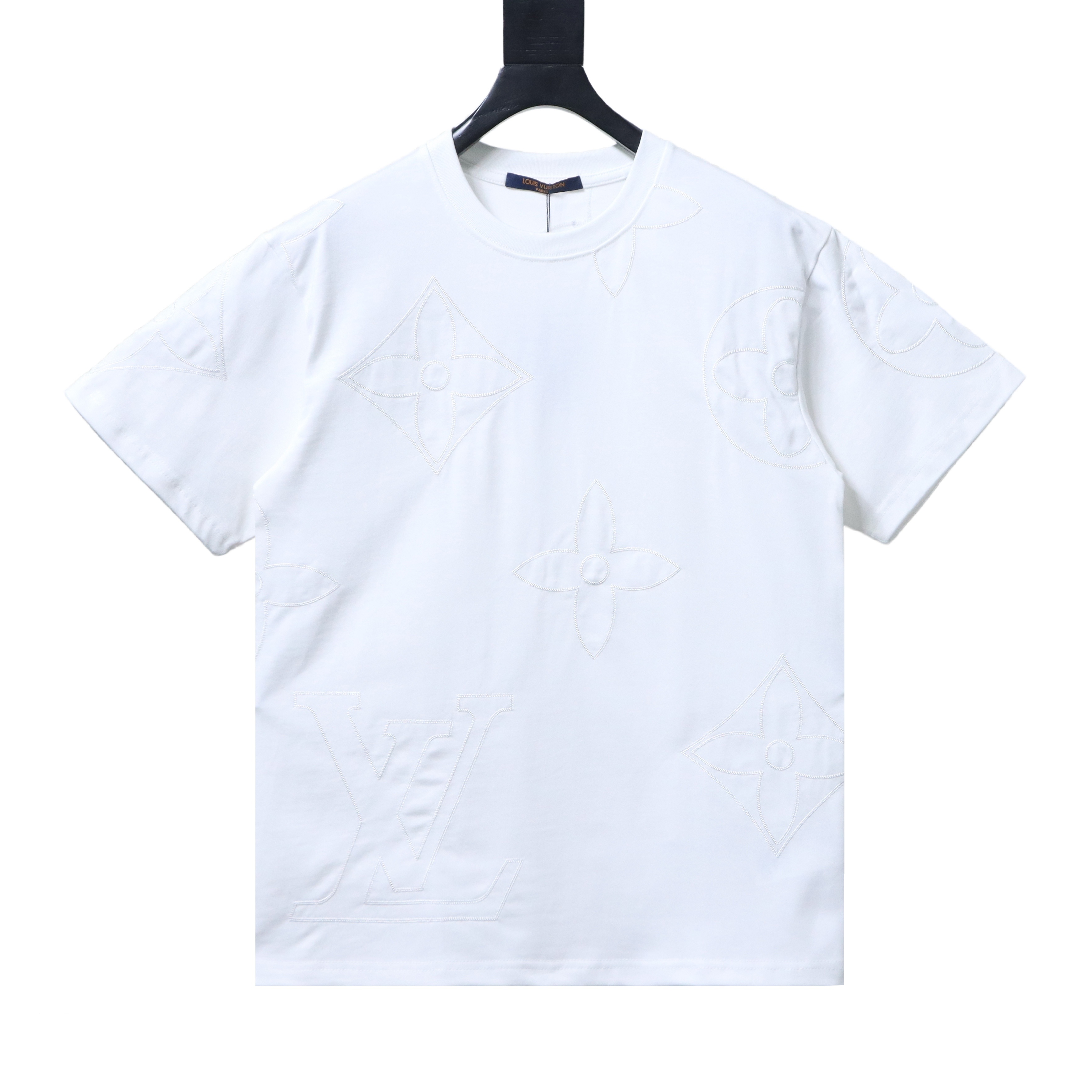 LOUIS VUITTON Triple Flower Embroidery Logo Short Sleeve T-Shirt Style 4
