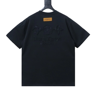 LOUIS VUITTON Triple Flower Embroidery Short Sleeve T-Shirt Style 2 01