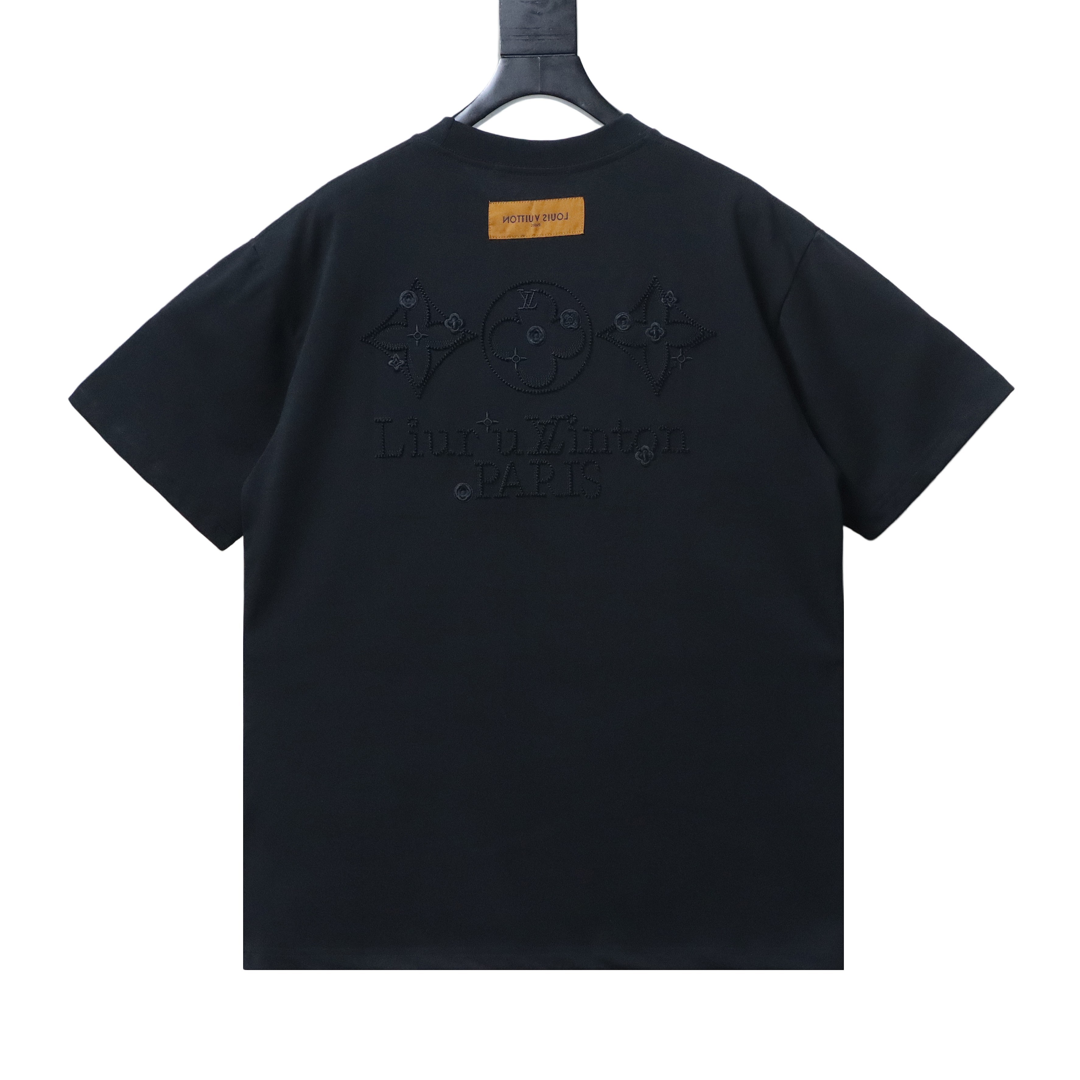 LOUIS VUITTON Triple Flower Embroidery Short Sleeve T-Shirt Style 2