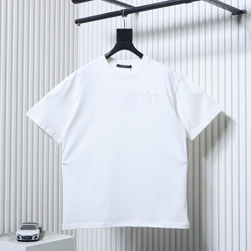 LOUIS VUITTON Triple Flower Embroidery Short Sleeve T-Shirt Style 4