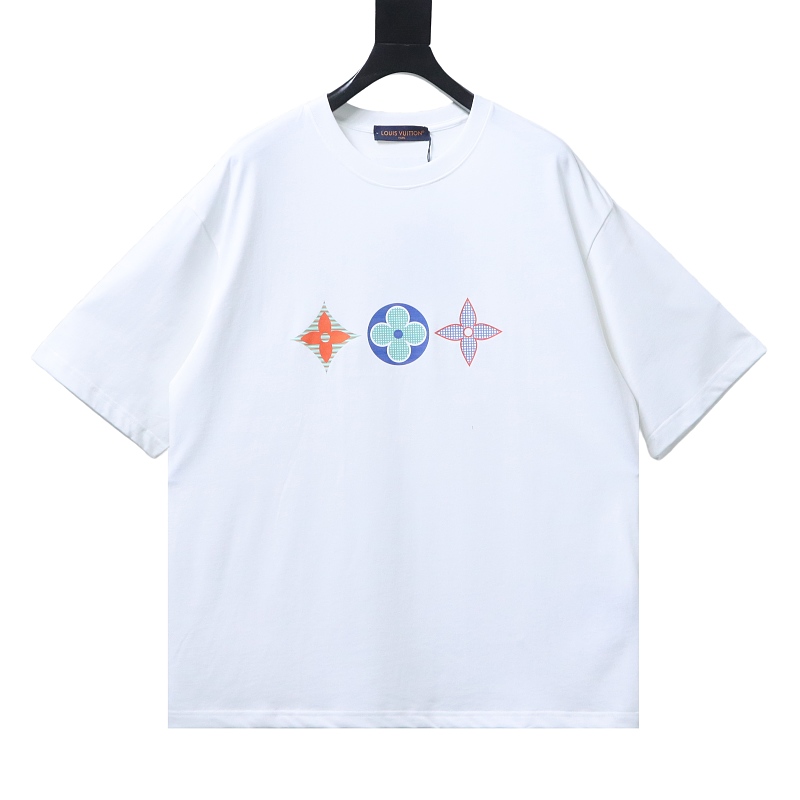 LOUIS VUITTON Triple Flower Print Short Sleeve T-Shirt