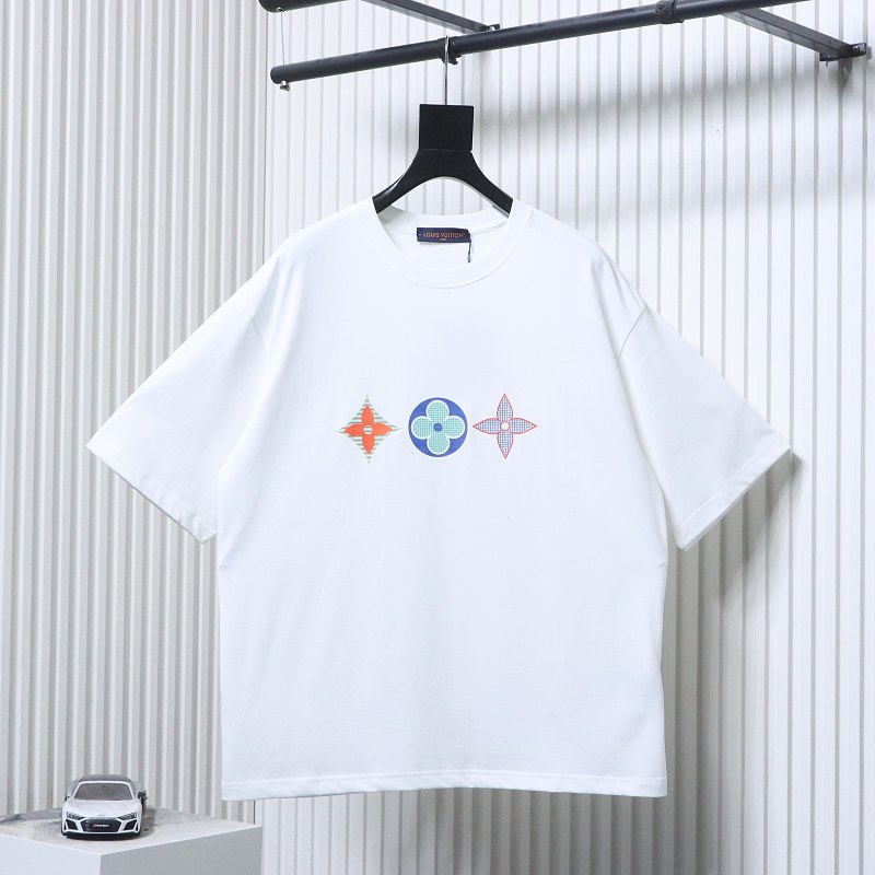 LOUIS VUITTON Triple Flower Print Short Sleeve T-Shirt