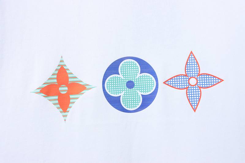 LOUIS VUITTON Triple Flower Print Short Sleeve T-Shirt