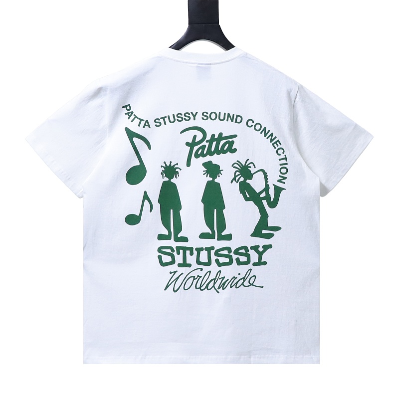 Stussy Band Portrait Print Short Sleeve T-Shirt Style 1