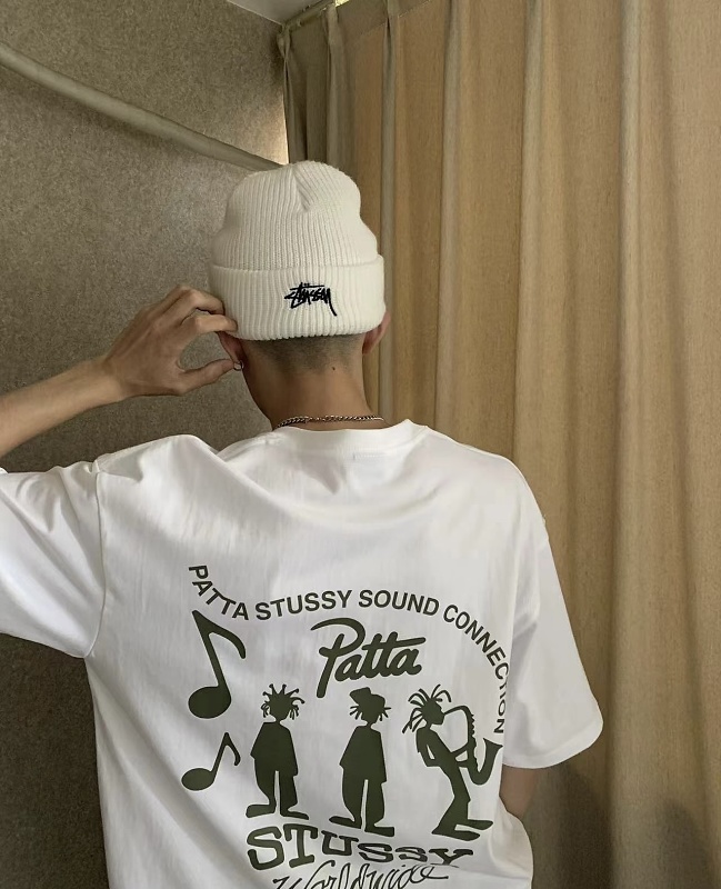 Stussy Band Portrait Print Short Sleeve T-Shirt Style 1