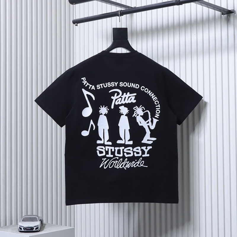 Stussy Band Portrait Print Short Sleeve T-Shirt Style 2