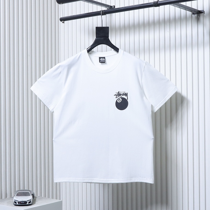 Stussy Black 8 Ball Billiards Print Short Sleeve T-Shirt Style 1