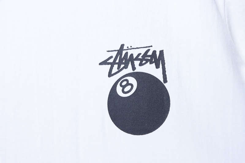 Stussy Black 8 Ball Billiards Print Short Sleeve T-Shirt Style 1
