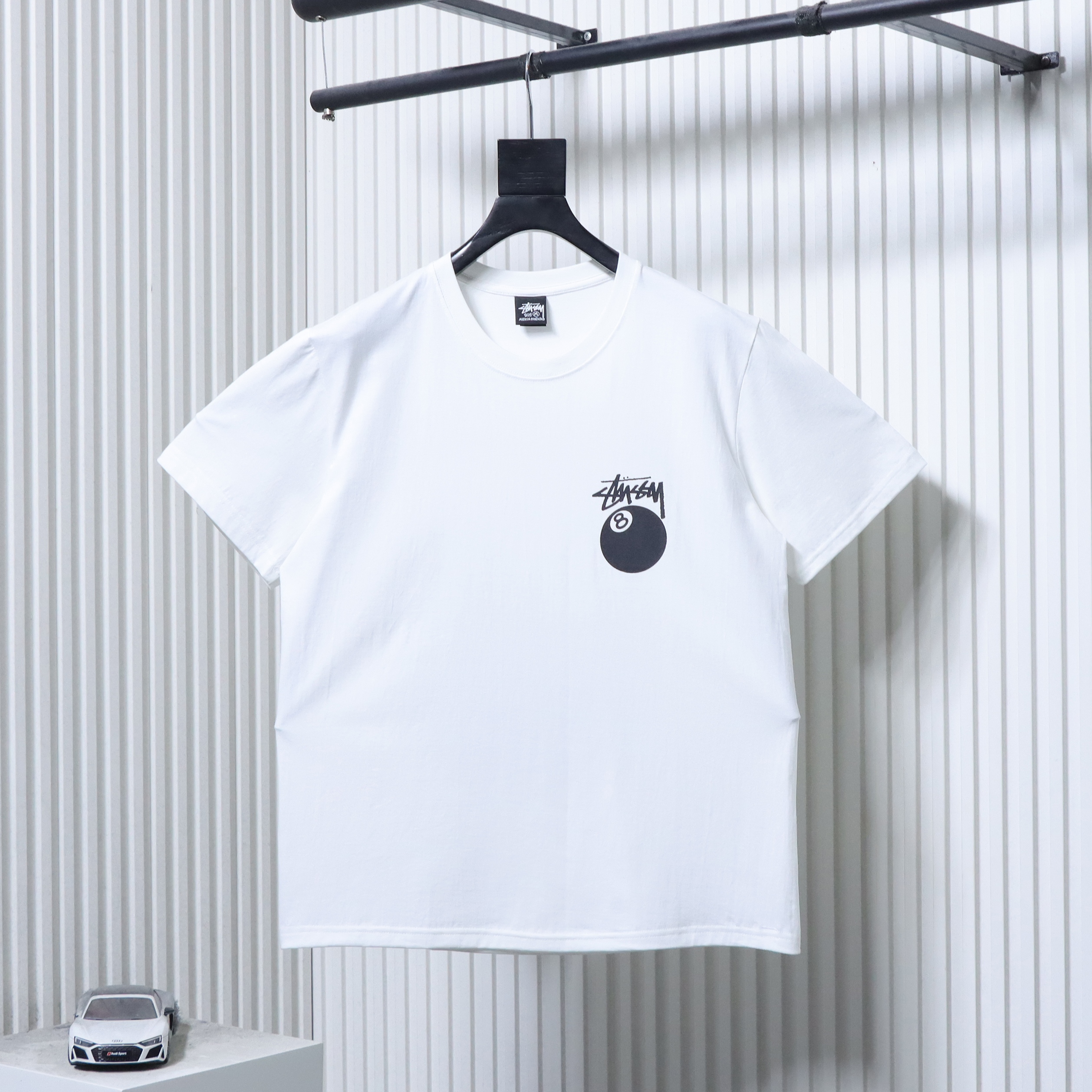 Stussy Black 8 Ball Billiards Print Short Sleeve T-Shirt Style 1