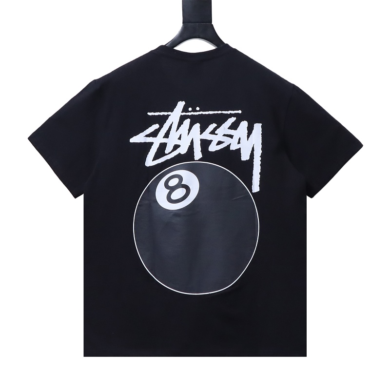 Stussy Black 8 Ball Billiards Print Short Sleeve T-Shirt Style 2