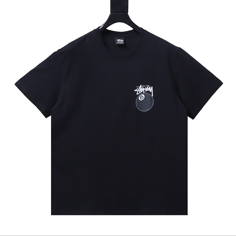Stussy Black 8 Ball Billiards Print Short Sleeve T-Shirt Style 2
