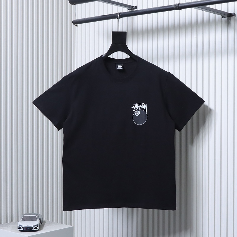 Stussy Black 8 Ball Billiards Print Short Sleeve T-Shirt Style 2