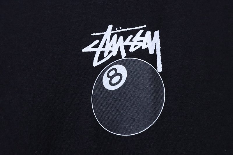 Stussy Black 8 Ball Billiards Print Short Sleeve T-Shirt Style 2