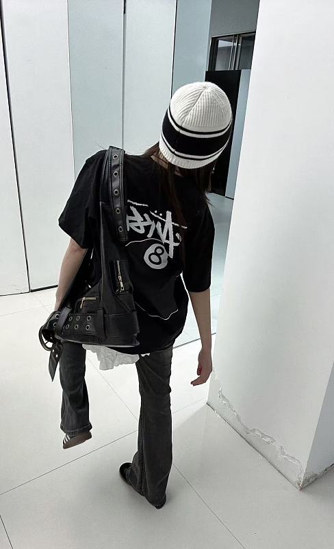 Stussy Black 8 Ball Billiards Print Short Sleeve T-Shirt Style 2