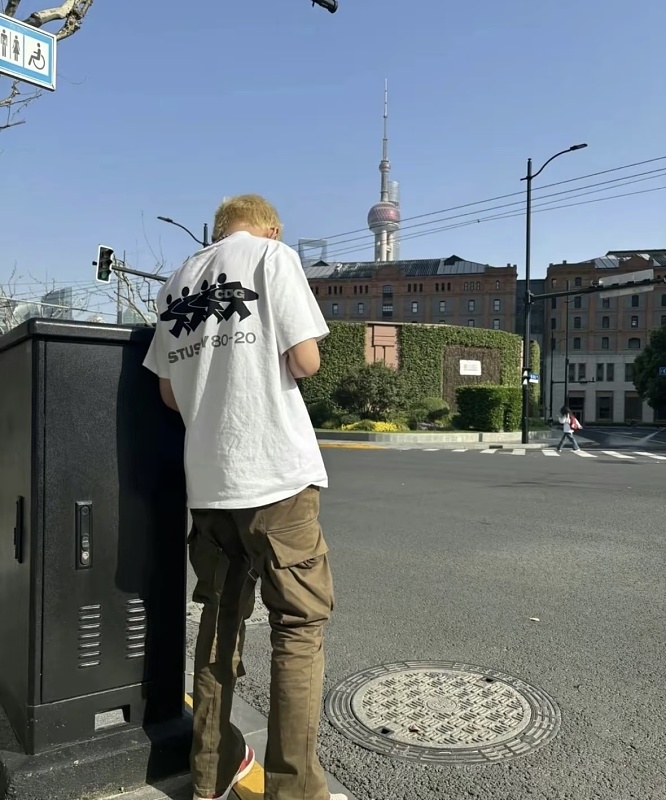 Stussy CDG Print Short Sleeve T-Shirt Style 1