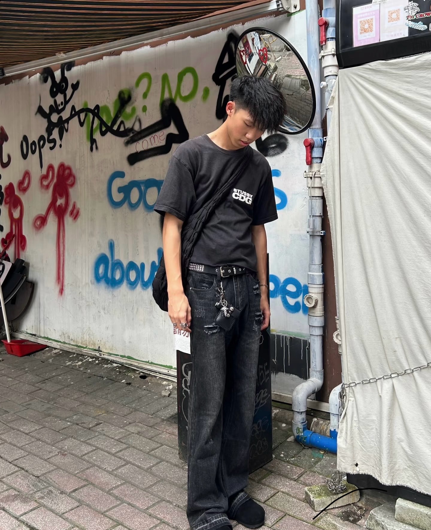 Stussy CDG Print Short Sleeve T-Shirt Style 2