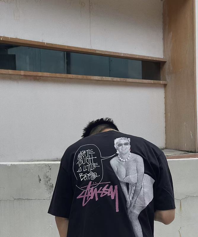 Stussy Marilyn Monroe Print Short Sleeve T-Shirt Style 2