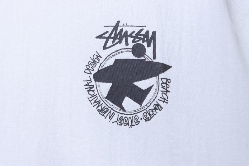 Stussy Portrait Peace Print Short Sleeve T-Shirt Style 1