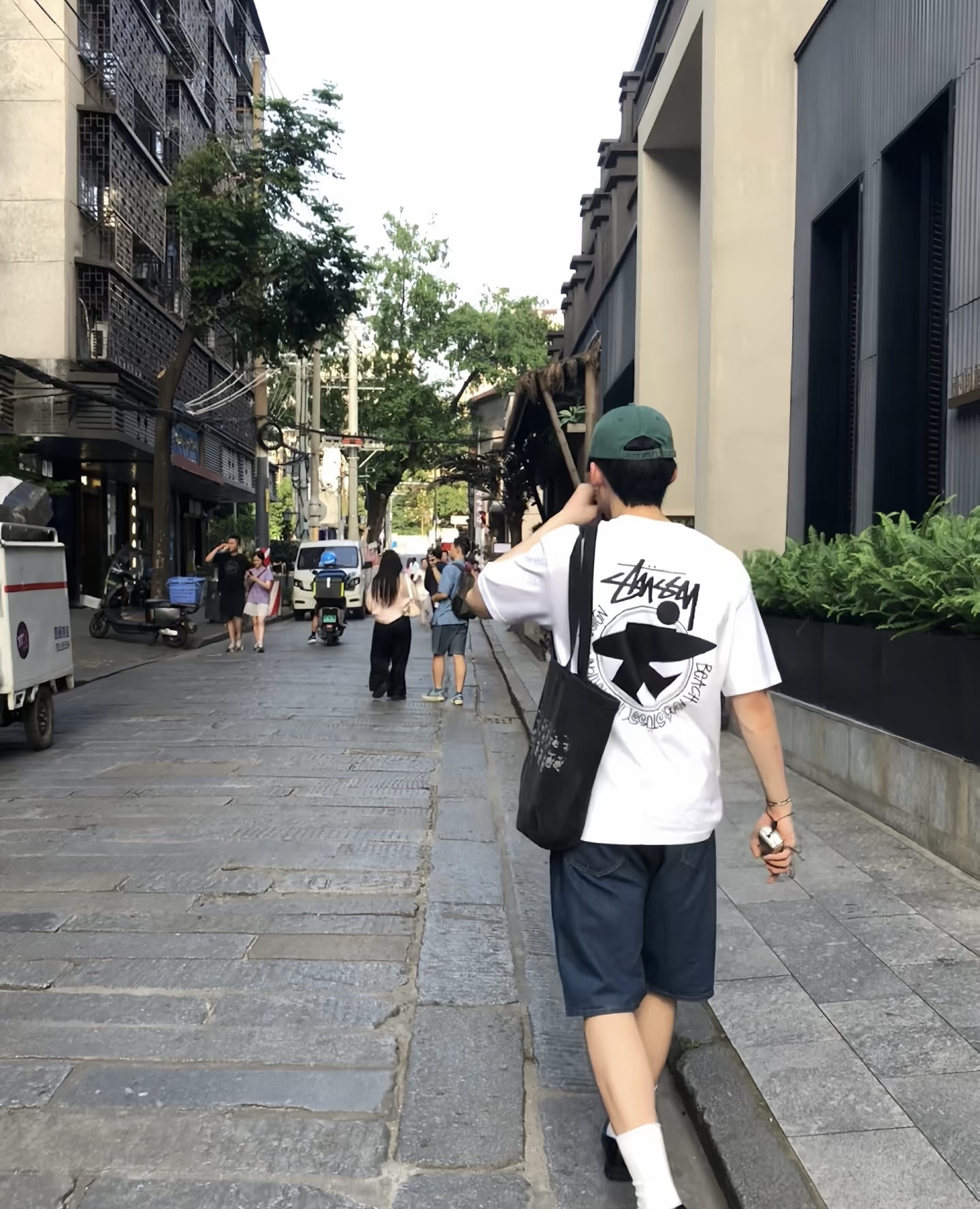 Stussy Portrait Peace Print Short Sleeve T-Shirt Style 1