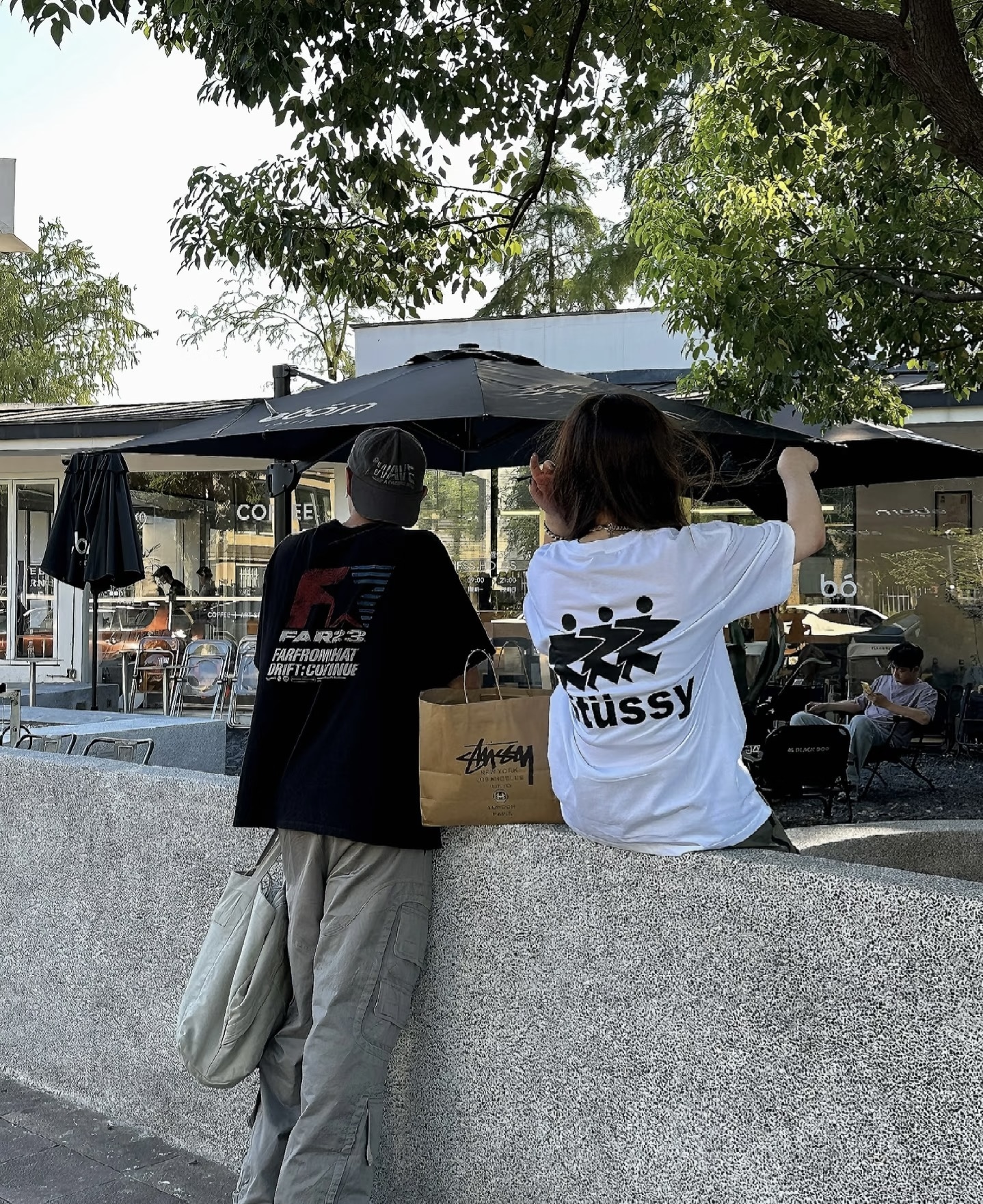 Stussy Three Figures Print Short Sleeve T-Shirt Style 1