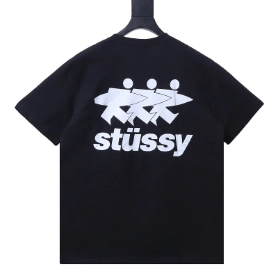 Stussy Three Figures Print Short Sleeve T-Shirt Style 2 01