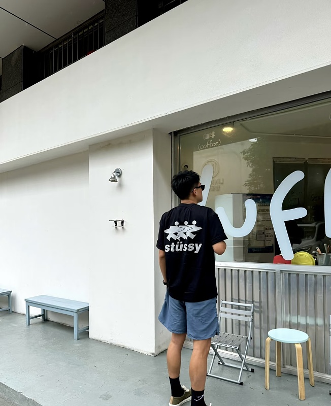 Stussy Three Figures Print Short Sleeve T-Shirt Style 2