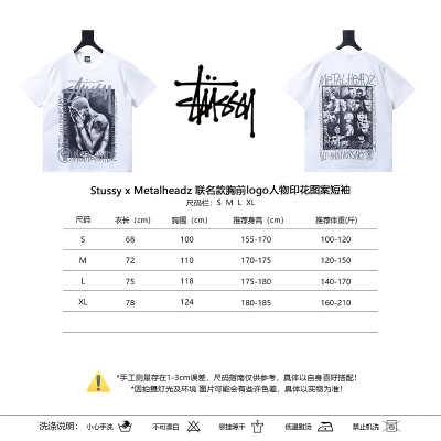 Stussy x Metalheadz Chest Logo Character Print Character Print Short Sleeve T-Shirt Style 1 02