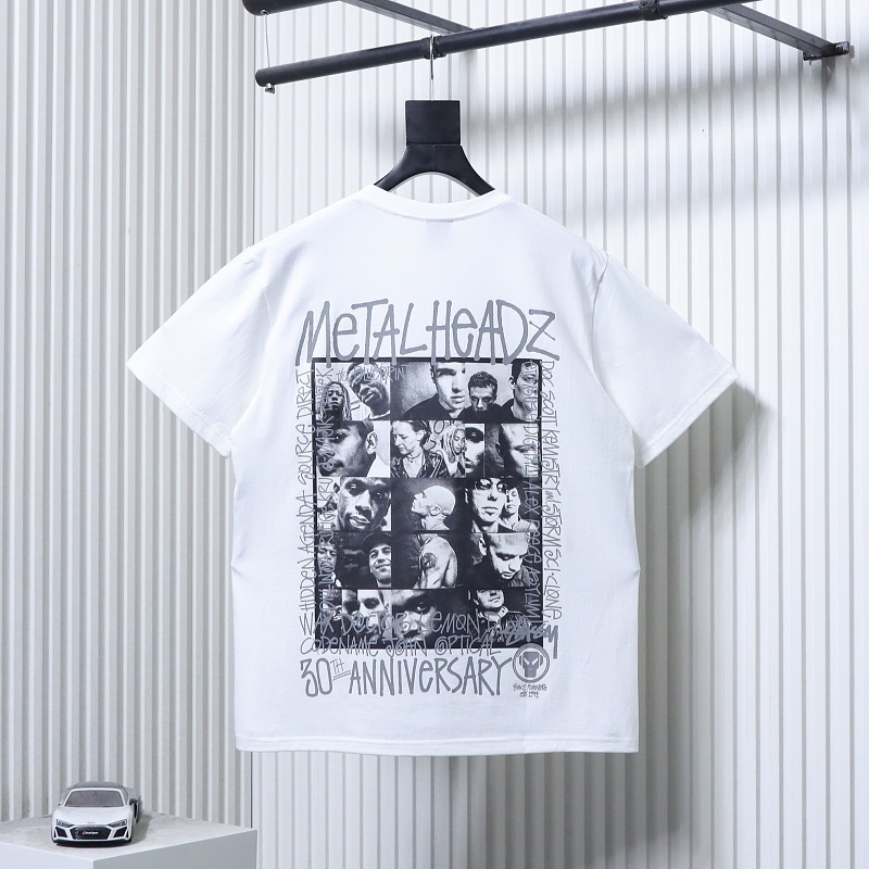 Stussy x Metalheadz Chest Logo Character Print Character Print Short Sleeve T-Shirt Style 1