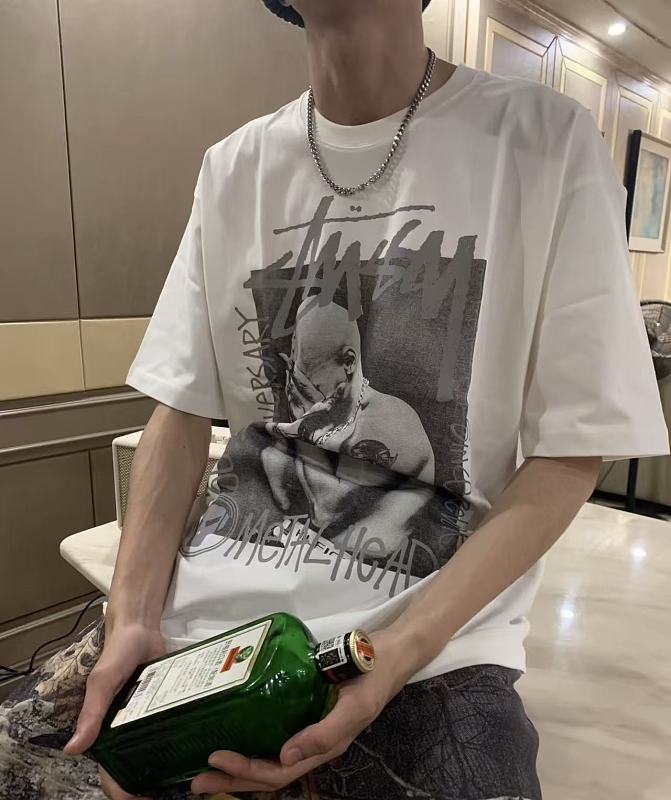 Stussy x Metalheadz Chest Logo Character Print Character Print Short Sleeve T-Shirt Style 1