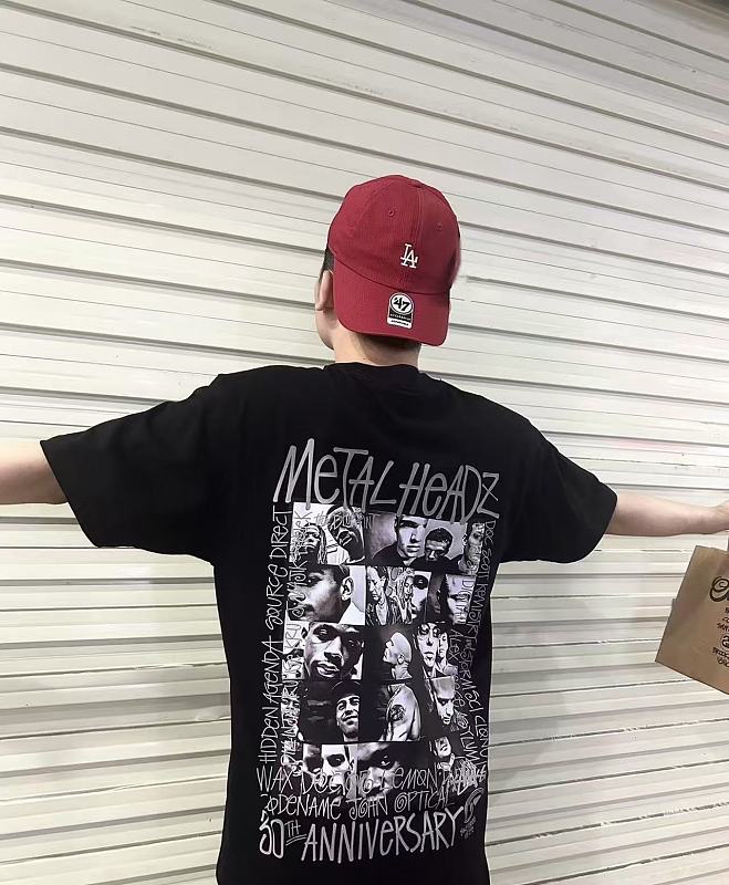 Stussy x Metalheadz Chest Logo Character Print Character Print Short Sleeve T-Shirt Style 2